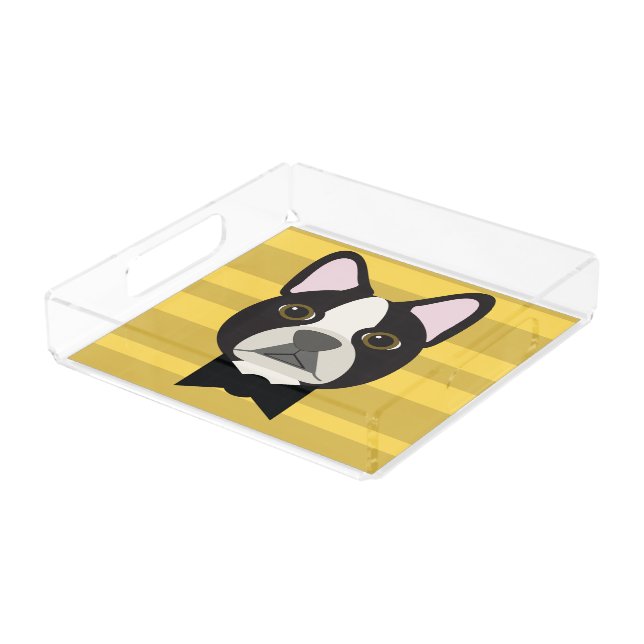 Boston Terrier Acrylic Tray (Angled)