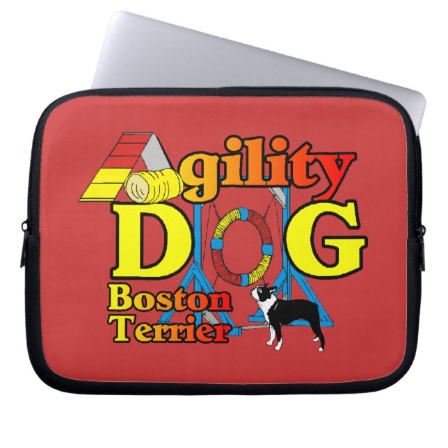 Boston Terrier Agility Laptop Sleeve (Front)