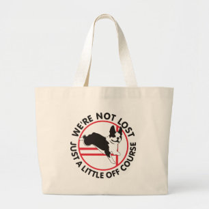 Boston Terrier Agility Off Course Large Tote Bag