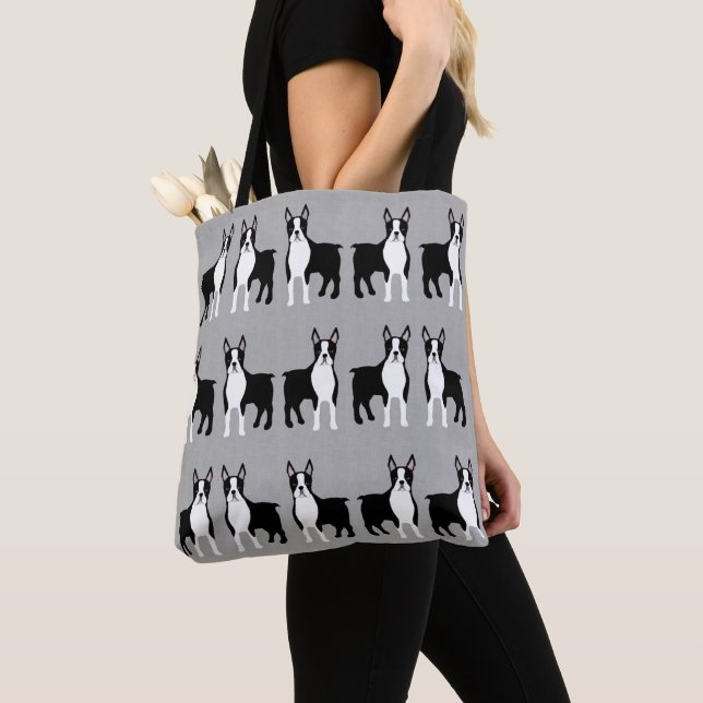 Boston Terrier Allover Tote Bag (Close Up)