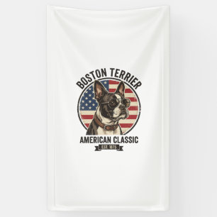 Boston Terrier American Classic Dog Flag Sunglasse Banner