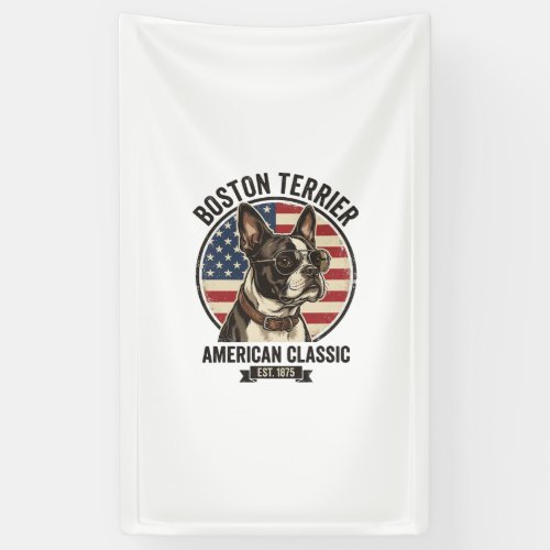 Boston Terrier American Classic Dog Flag Sunglasse Banner