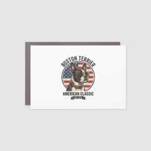 Boston Terrier American Classic Dog Flag Sunglasse Car Magnet