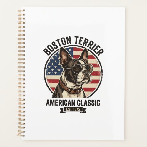 Boston Terrier American Classic Dog Flag Sunglasse Planner