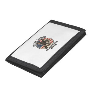 Boston Terrier American Classic Dog Flag Sunglasse Tri-fold Wallet
