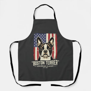 Boston Terrier American Classic Flag Apron