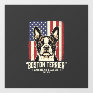 Boston Terrier American Classic Flag Floor Decals