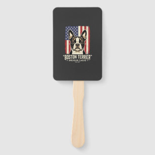 Boston Terrier American Classic Flag Hand Fan
