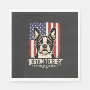 Boston Terrier American Classic Flag Napkins