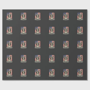 Boston Terrier American Classic Flag Wrapping Paper