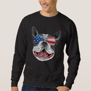 Boston Terrier American Usa Flag 4th Of July Fourt Sweatshirt