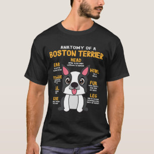 Boston Terrier Anatomy Funny Dog Mom Dad Cute T-Shirt