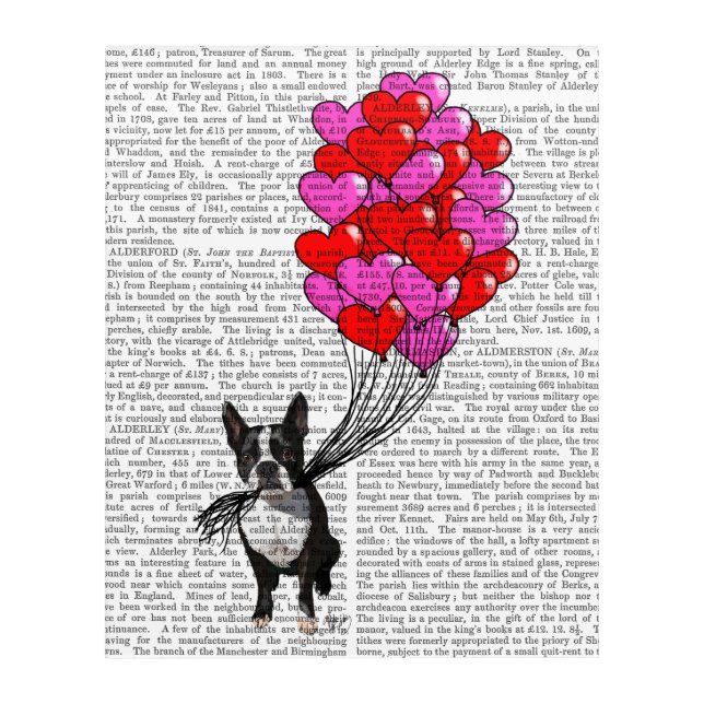 Boston Terrier And Balloons Acrylic Print (Front)