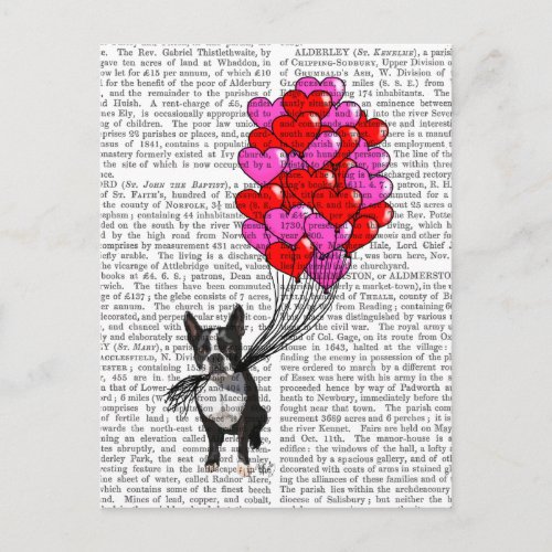 Boston Terrier And Balloons Postcard