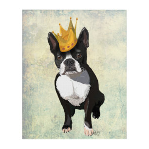 Boston Terrier and Crown Acrylic Print