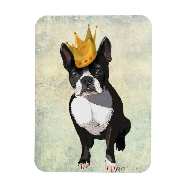 Boston Terrier and Crown Magnet (Vertical)