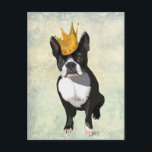 Boston Terrier and Crown Postcard<br><div class="desc">Pets</div>