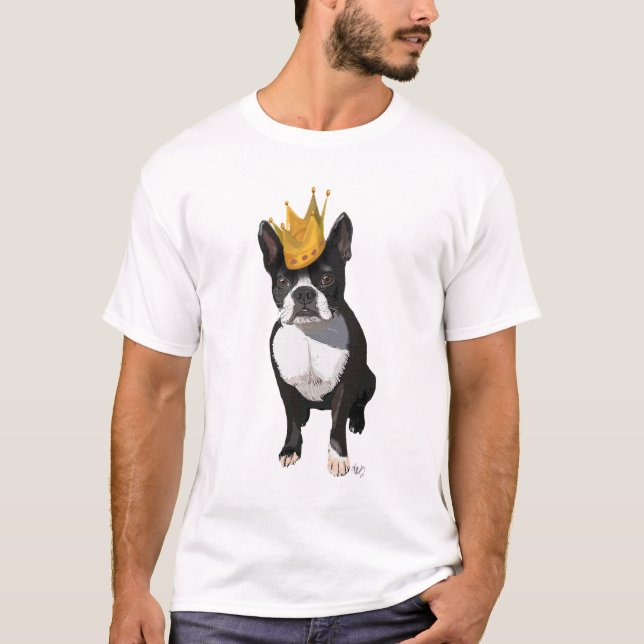 Boston Terrier And Crown T-Shirt (Front)