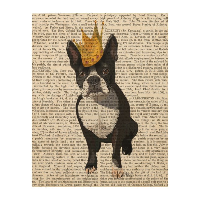 Boston Terrier And Crown Wood Wall Decor (Front)