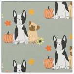 Boston Terrier and pug fall pattern Fabric