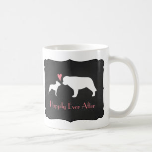 Boston Terrier and Saint Bernard Love Coffee Mug