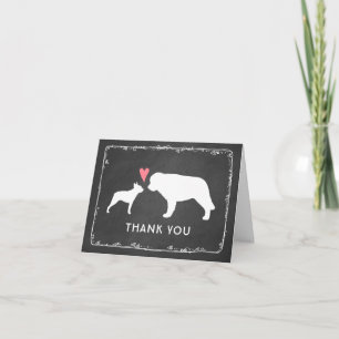 Boston Terrier and Saint Bernard Wedding Thank You Card