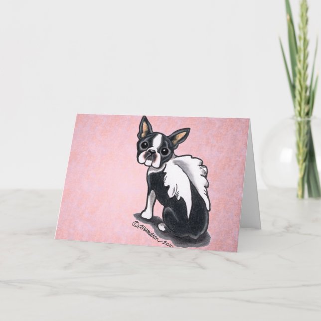 Boston Terrier Angel Custom Card (Front)