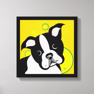 Boston Terrier Art Canvas Print