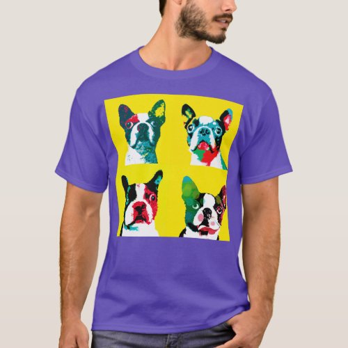 Boston Terrier Art Dog Lover Gifts T_Shirt