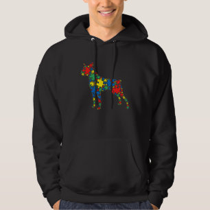 Boston Terrier Autism Puzzle Women Men  Autism Awa Hoodie