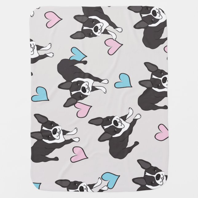 Boston terrier baby blanket (Front)