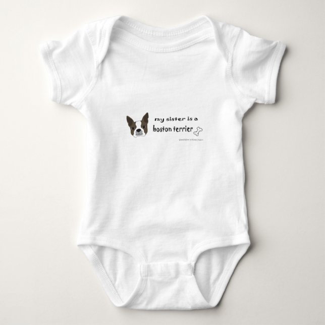 boston terrier baby bodysuit (Front)