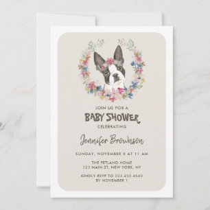 Boston Terrier Baby Shower Invitation