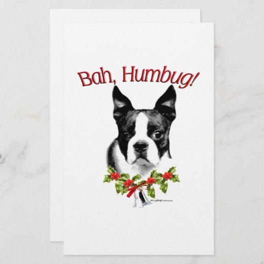 Boston Terrier Bah Humbug (Front/Back)