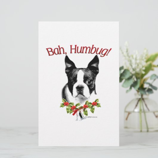 Boston Terrier Bah Humbug (Standing Front)