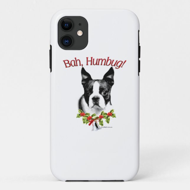 Boston Terrier Bah Humbug Case-Mate iPhone Case (Back)