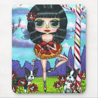 Boston Terrier Ballet Ballerina Fairy Big Eyes Mouse Pad