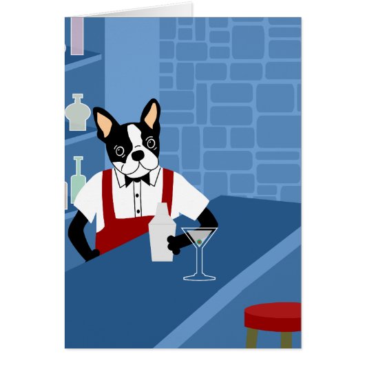Boston Terrier Bartender Cards (Front)