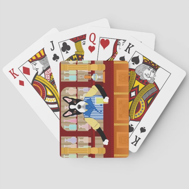 Boston Terrier Beer Pub Poker Cards (Back)
