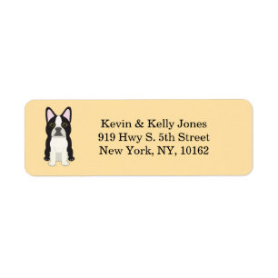 Boston Terrier beige Label