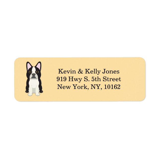 Boston Terrier beige Label (Front)