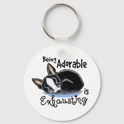 Boston Terrier Being Adorable Keychain