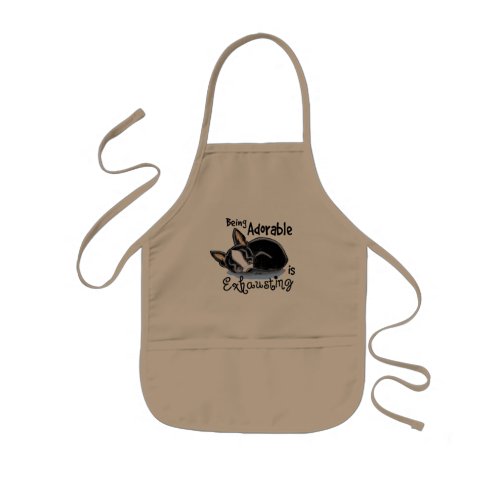 Boston Terrier Being Adorable Kids Apron