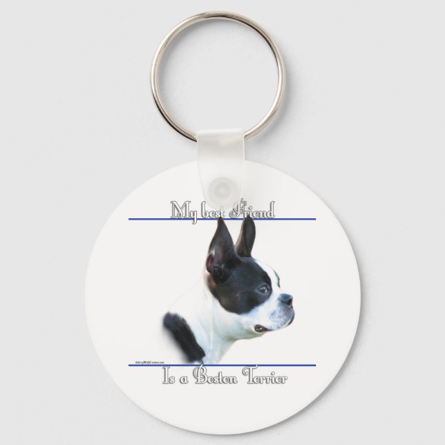 Boston Terrier Best Friend Keychain (Front)