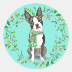 Boston Terrier Bestie Classic Round Sticker