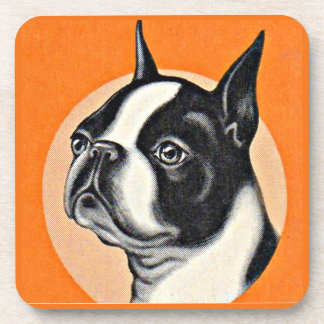 Boston terrier beverage coaster