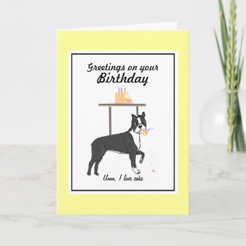 Boston Terrier Birthday card