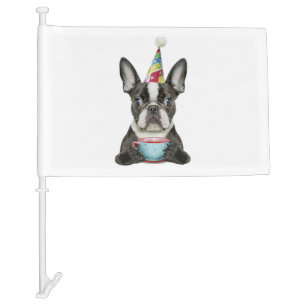 Boston Terrier Birthday Hat Classic T-Shirt Car Flag