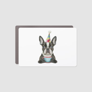 Boston Terrier Birthday Hat Classic T-Shirt Car Magnet