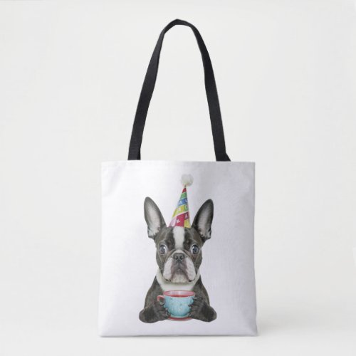 Boston Terrier Birthday Hat Classic T_Shirt Tote Bag